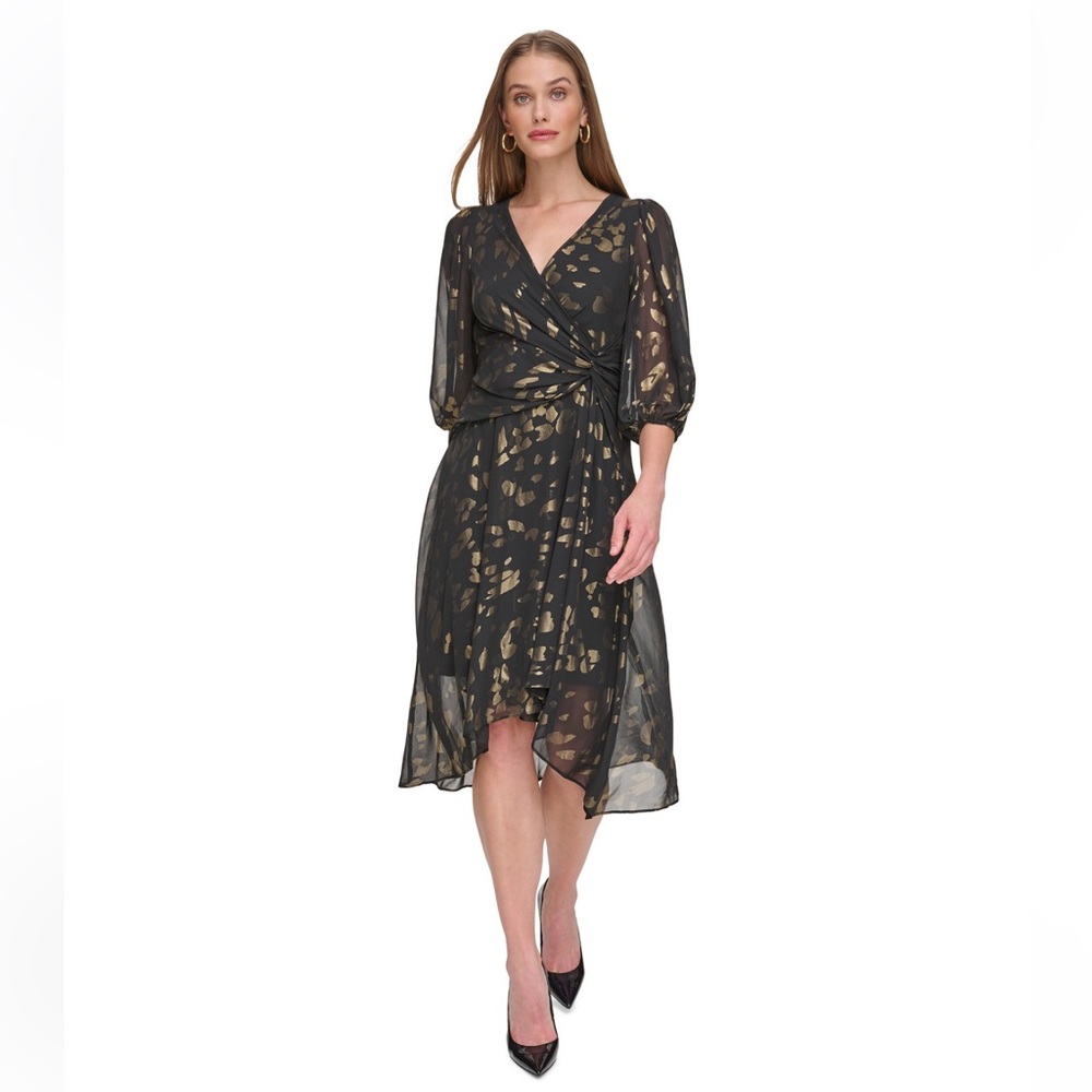 NWT Beautiful DKNY Faux- Wrap Dress.